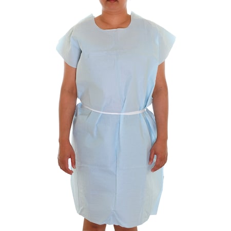 Dealmed Exam Gown 3 Ply T/P/T Universal, Blue, 50/Cs, 50PK 784082